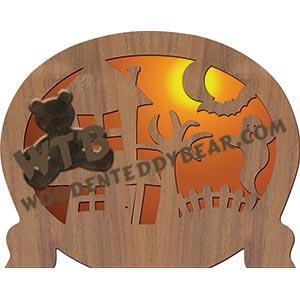 Haunted House Napkin Holder fretwork scroll saw pattern | The Wooden Teddy Bear