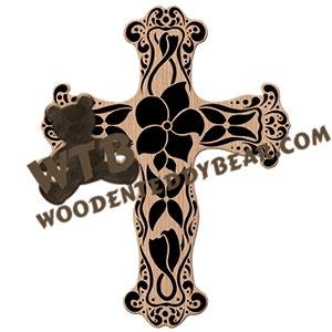 Floral Cross fretwork scroll saw pattern | The Wooden Teddy Bear