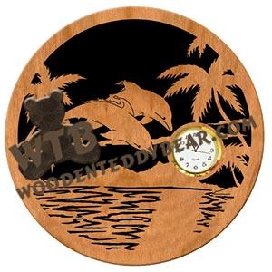 Dolphin Circle Set #2 fretwork scroll saw pattern | The Wooden Teddy Bear