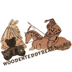 Native American Set #2 fretwork scroll saw pattern | The Wooden Teddy Bear