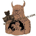 Indian with Inset fretwork scroll saw pattern | The Wooden Teddy Bear