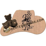 Cowboy Hat with Calf Roper fretwork scroll saw pattern | The Wooden Teddy Bear