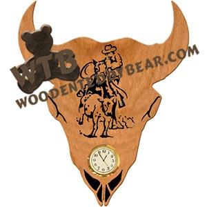 Calf Roper in Skull fretwork scroll saw pattern | The Wooden Teddy Bear