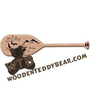 Paddle with Bull Elk fretwork scroll saw pattern | The Wooden Teddy Bear