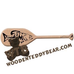 Paddle with Smallmouth Bass fretwork scroll saw pattern | The Wooden Teddy Bear