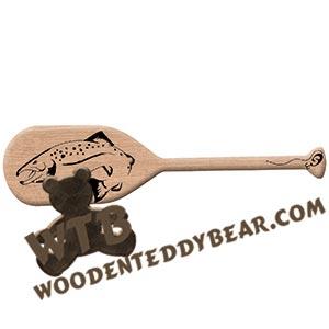 Paddle with Chinook Salmon fretwork scroll saw pattern | The Wooden Teddy Bear