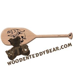 Paddle with Largemouth Bass fretwork scroll saw pattern | The Wooden Teddy Bear