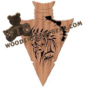 Arrowhead with Chief fretwork scroll saw pattern | The Wooden Teddy Bear