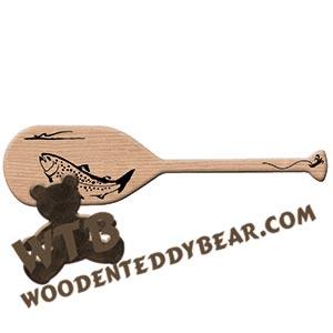 Paddle with Rainbow Trout fretwork scroll saw pattern | The Wooden Teddy Bear
