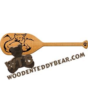 Paddle with Arctic Fox fretwork scroll saw pattern | The Wooden Teddy Bear