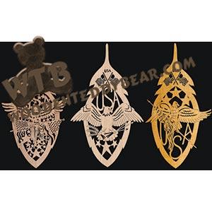 Patriotic Feathers #2 fretwork scroll saw pattern | The Wooden Teddy Bear