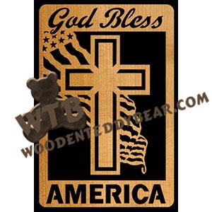 God Bless America fretwork scroll saw pattern | The Wooden Teddy Bear