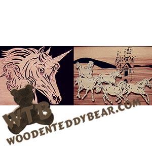 Unicorn Set fretwork scroll saw patterns | The Wooden Teddy Bear