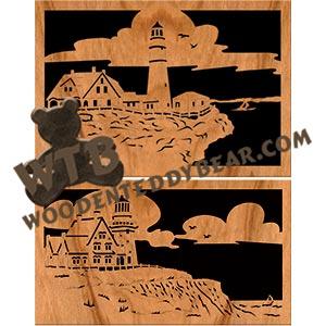 Lighthouse Set fretwork scroll saw pattern | The Wooden Teddy Bear