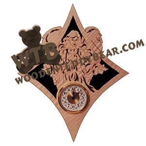 Diamond Clock Angel fretwork scroll saw pattern | The Wooden Teddy Bear