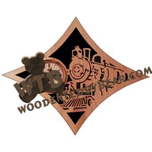 Diamond Clock Train fretwork scroll saw pattern | The Wooden Teddy Bear