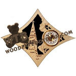 Diamond Clock Country Steeple fretwork scroll saw pattern | The Wooden Teddy Bear