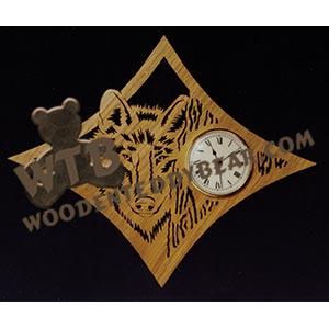 Diamond Clock Wolf fretwork scroll saw pattern | The Wooden Teddy Bear