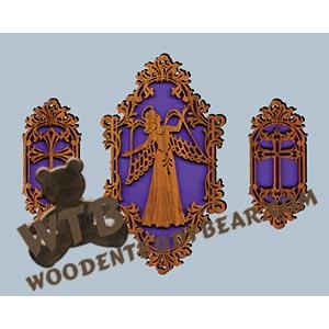 Heavenly Trio fretwork scroll saw pattern | The Wooden Teddy Bear
