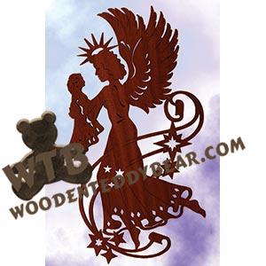 Guardian Angel fretwork scroll saw pattern | The Wooden Teddy Bear