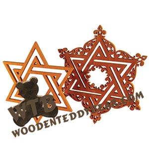 Star of David Silhouettes fretwork scroll saw pattern | The Wooden Teddy Bear