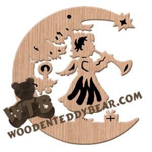 Moon Angel with Horn fretwork scroll saw pattern | The Wooden Teddy Bear