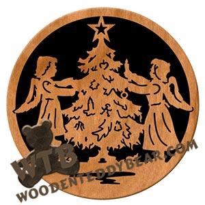 Angels Trimming Tree fretwork scroll saw pattern | The Wooden Teddy Bear