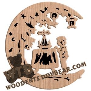 Moon Boy with Candles fretwork scroll saw pattern | The Wooden Teddy Bear