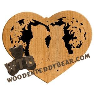 Kittens in Heart fretwork scroll saw pattern | The Wooden Teddy Bear