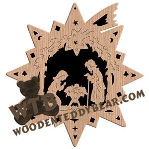 Nativity in Star fretwork scroll saw pattern | The Wooden Teddy Bear