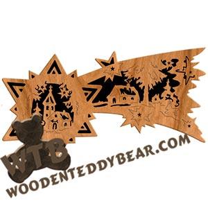 Star Winter Village fretwork scroll saw pattern | The Wooden Teddy Bear