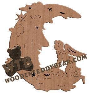 Moon with Angel fretwork scroll saw pattern | The Wooden Teddy Bear