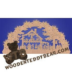 Lighted Holiday Home Scene fretwork scroll saw pattern | The Wooden Teddy Bear