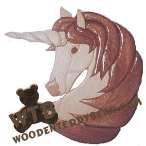 Female Unicorn Intarsia scroll saw pattern | The Wooden Teddy Bear