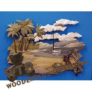 Island Cove Intarsia scroll saw pattern | The Wooden Teddy Bear