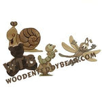 Snail Caterpillar Dragonfly Intarsia scroll saw pattern | The Wooden Teddy Bear