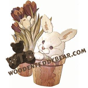 Peek-A-Boo Bunny Intarsia scroll saw pattern | The Wooden Teddy Bear