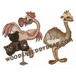 Flamingo & Ostrich Intarsia scroll saw pattern | The Wooden Teddy Bear