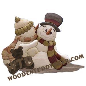 Snow Couple Intarsia scroll saw pattern | The Wooden Teddy Bear