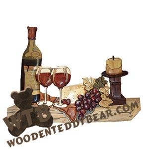 Wine Country Intarsia scroll saw pattern | The Wooden Teddy Bear