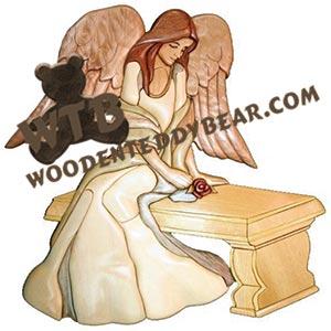 Seated Angel Intarsia scroll saw pattern | The Wooden Teddy Bear