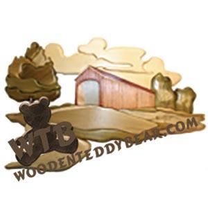 Covered Bridge Intarsia scroll saw pattern | The Wooden Teddy Bear