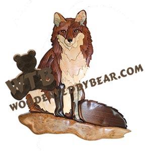 Red Fox Intarsia scroll saw pattern | The Wooden Teddy Bear