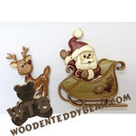 Rudolph & Santa Intarsia scroll saw pattern | The Wooden Teddy Bear