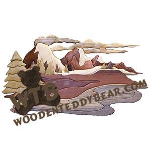 Mountain Scene Intarsia scroll saw pattern | The Wooden Teddy Bear