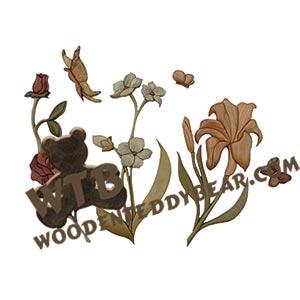 Floral Art #3 Intarsia scroll saw pattern | The Wooden Teddy Bear