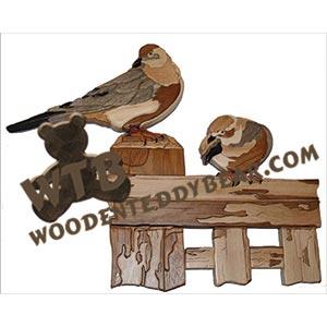 Mourning Doves Intarsia scroll saw pattern | The Wooden Teddy Bear