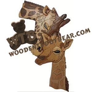 Giraffe Family Intarsia scroll saw pattern | The Wooden Teddy Bear