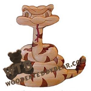 Ralph the Rattlesnake Intarsia scroll saw pattern | The Wooden Teddy Bear