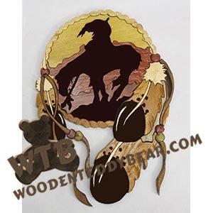 End of the Trail Shield Intarsia scroll saw pattern | The Wooden Teddy Bear